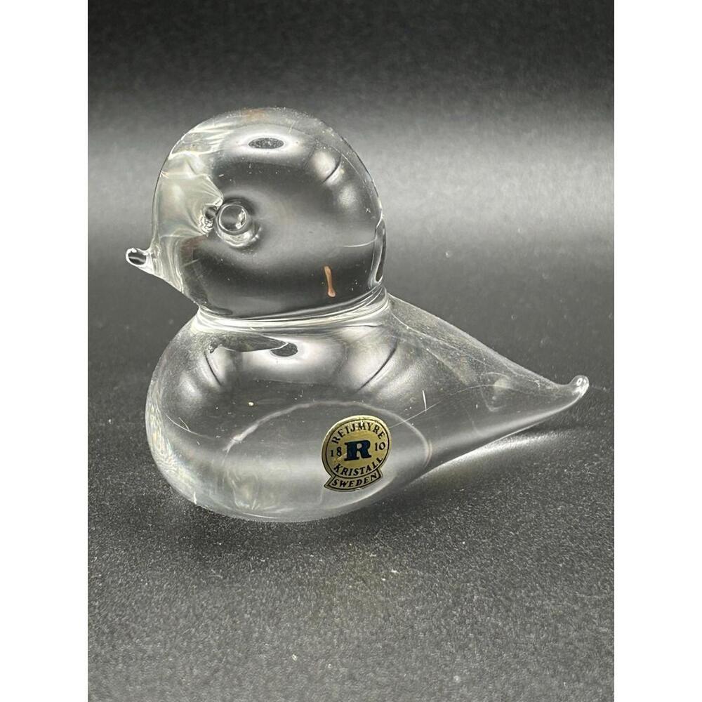 Vintage Reigmyre Kristall Sweden Crystal Bird Figurine Paperweight Orig Label